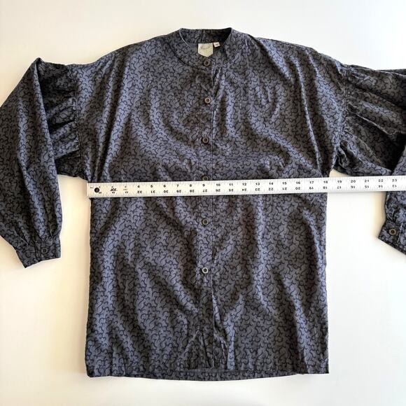 Wah Maker True West Outfitters USA Made Frontier Gray‎ Cotton Prairie Blouse S - Picture 7 of 8